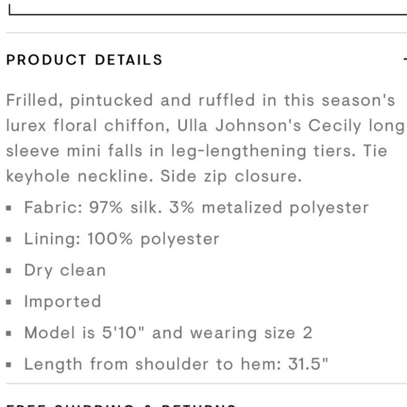 NWT $695 SP22 Ulla Johnson Cecily Magnolia Mini Dress Long Puff Sleeve Floral - Picture 4 of 14